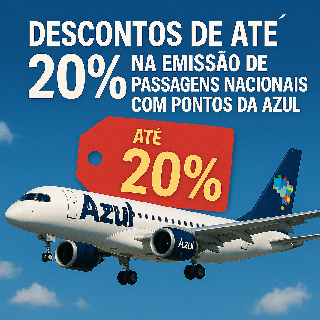 Promoção passagens Azul 20% desconto