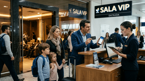 BRB DUX clientes estão sendo cobrados nas salas VIP Família frustrada na entrada da sala VIP de aeroporto tentando entrar com o cartão