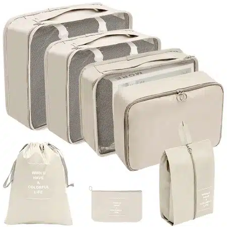 Kit 7 Peças de Bolsas Organizadoras para Mala
